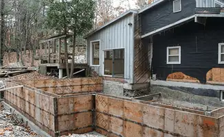 Prepared site with foundation forms for home remodeling and addition project in Fresno, CA